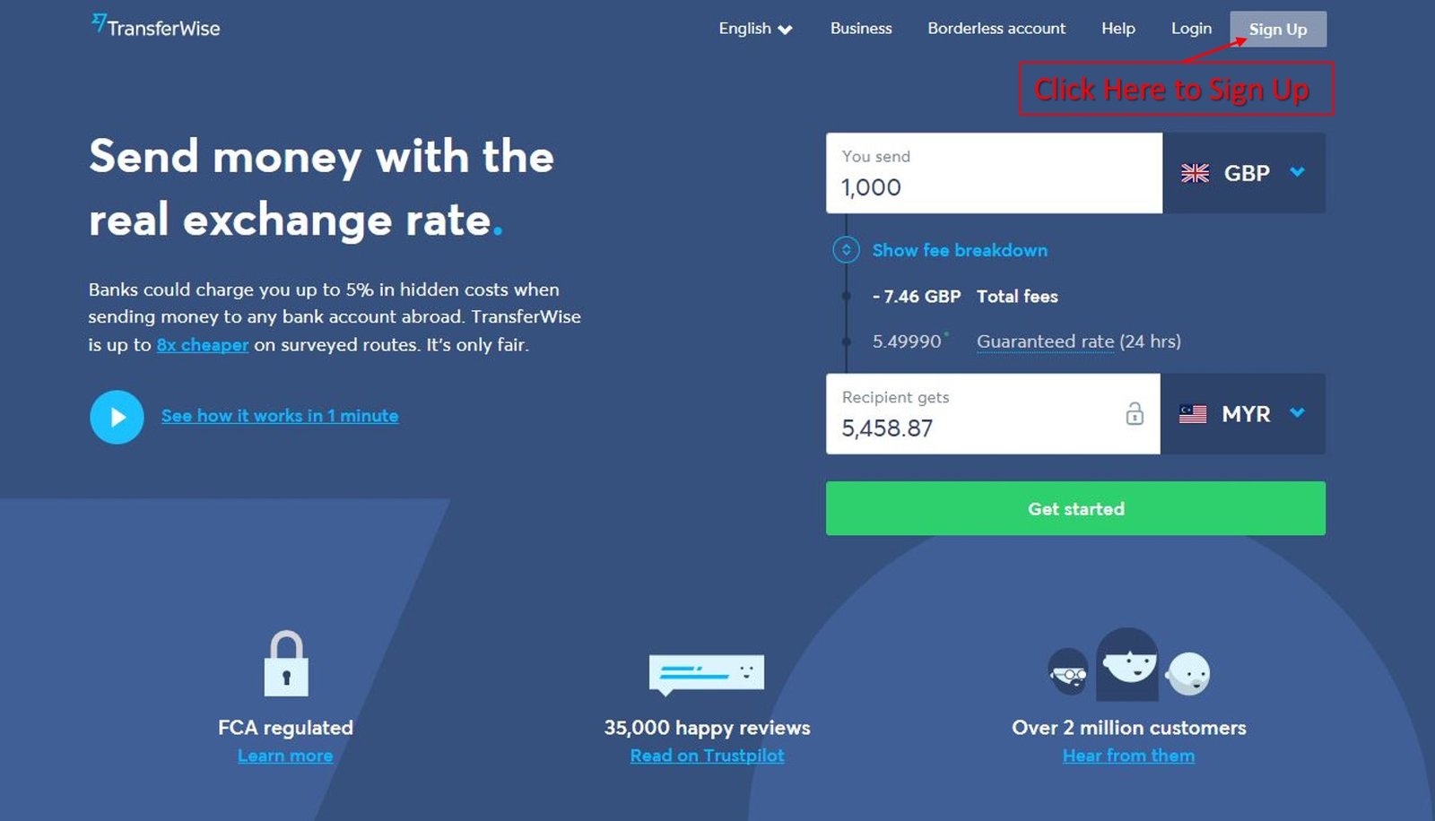 Transferwise Step by step 1
